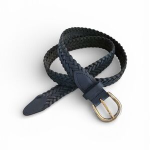 Womens Navy Braided Genuine Leather Belt Made in Argentina SIZE M GUC